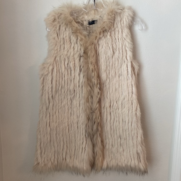 Love Token Jackets & Blazers - Love Token Tan Rabbit Fur Vest